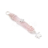 3Pcs 3 Styles Electroplated Natural Quartz Crystal Pointed Copper Wire Wrapped Pendants PALLOY-JF03767-05-2