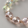 Teardrop Faceted Glass Beads Slider Bracelets BJEW-WH0011-76A-2