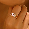 Fashionable Cute Brass Cubic Zirconia Cuff Rings XX5517-4