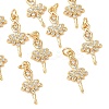 SHEGRACE Brass Micro Pave Cubic Zirconia Pendants XGRQ3D848-486G-1