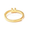 Clear Cubic Zirconia Initial Letter Adjustable Ring RJEW-C052-01G-M-3