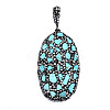 Polymer Clay Rhinestone Pendants RB-S056-15A-B-2