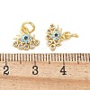 Brass Micro Pave Cubic Zirconia Charms KK-U056-46G-3