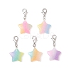 10Pcs Glitter Star Opaque Resin Pendant Decorations HJEW-JM02875-2
