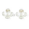 4-Petal ABS Plastic Imitation Pearl Bead Caps OACR-S020-31-4