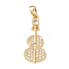 Brass Micro Pave Clear Cubic Zirconia Pendants KK-C249-02G-1