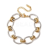 Two Tone 304 Stainless Steel Link Chain Bracelets for Women SA-CBA7B26-05GP-02-4