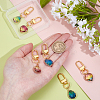 6Pcs 6 Styles Heart/Teardrop K9 Glass Imitation Tourmaline Pendants Decoration HJEW-NB00204-3