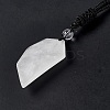 Natural Quartz Crystal Dagger Shape Pendant Necklace G-E588-02G-3