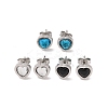 3 Pairs 3 Colors 304 Stainless Steel Heart Stud Earrings for Women EJEW-K279-07P-01-2