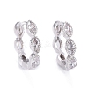 Brass Micro Pave Cubic Zirconia Huggie Hoop Earrings LS-EJEW-K083-34P-B-1