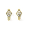 Brass Micro Pave Clear Cubic Zirconia Fold Over Clasps LS-KK-C107-11G-1