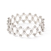 Rhinestone Folding Retractable Ring Bracelet RJEW-G252-02P-03-2