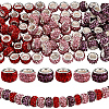 120Pcs 3 Colors Polymer Clay Rhinestone European Large Hole Beads with Silver Color Plated Brass Cores FPDL-LT0001-01B-1