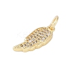Rack Plating Brass Micro Pave Clear Cubic Zirconia Pendants KK-Z060-16G-2