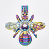 Plated Alloy Bead Cage Pendants PALLOY-S119-095-1