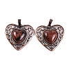 Natural Mahogany Obsidian Peach Love Heart Pendants G-G158-01-07-1