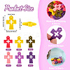 24Pcs 6 Colors Flocking Resin Hollow Pendants RESI-TA0002-76-4