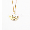 Natural White Jade Fan Pendant Necklaces TQ8111-3-1