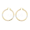 Brass Two Tone Hoop Earrings EJEW-B117-06E-M-4