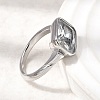 304 Stainless Steel Pave Single Cubic Zirconia Finger Rings for Women RJEW-K316-05P-2