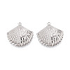 304 Stainless Steel Shell Shape with Starfish Pendants STAS-T069-45P-1