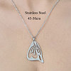 201 Stainless Steel Hollow Butterfly Wing Pendant Necklace NJEW-OY002-01-3