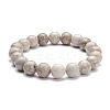 10mm Round Natural Maifanite/Maifan Stone Beads Stretch Bracelet BJEW-JB07088-01-1