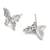 Butterfly Brass Pave Clear Cubic Zirconia Stud Earrings for Women EJEW-S216-03P-2