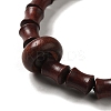 Blood Sandalwood Bamboo Joint Beaded Stretch Bracelet BJEW-B080-13C-3