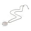 Flat Round with Tree of Life Pendant Necklace for Girl Women NJEW-JN03711-2