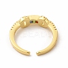 Cubic Zirconia Rectangle Open Cuff Ring KK-A180-28G-2