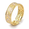304 Stainless Steel Enamel Open Cuff Rings for Women RJEW-F166-35G-01-1