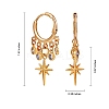 Star Brass Dangle Huggie Hoop Earrings EJEW-SW00001-06-7
