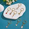 8Pcs Alloy Enamel Pendants Keychain KEYC-SW00003-02-4