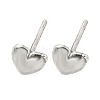 Rack Plated Heart Brass Stud Earrings for Women EJEW-Z048-08P-1