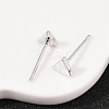 Brass Triangle Stud Earrings for Women EJEW-G441-06B-P-2
