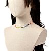 Glass Seed & Glass Pearl Beaded Necklace for Girl Women NJEW-TA00007-3