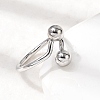 304 Stainless Steel Open Cuff Rings for Women RJEW-K313-19P-2