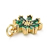 Rack Plating Brass Micro Pave Cubic Zirconia Charms ZIRC-F129-34A-G-3