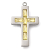 304 Stainless Steel Rhinestone Charms STAS-P369-14P-04-1