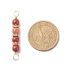Natural Mixed Gemstone Connector Charms PALLOY-JF01891-3