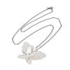 201 Stainless Steel Crystal Rhinestone 3D Hollow Butterfly Pendant Necklaces for Women LS-NJEW-K283-30P-4