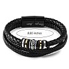 Word Love You Forever Braided Leather Triple Layer Multi-strand Bracelet JB750A-3
