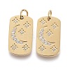 316 Surgical Stainless Steel Micro Pave Clear Cubic Zirconia Pendants X-STAS-I164-034G-2