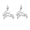 Brass Twist Dangle Stud Earrings for Women EJEW-N012-49P-2