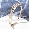 Ion Plating(IP) 304 Stainless Steel Polymer Clay Rhinestone Hinged Bangles for Women BJEW-A011-16RG-1