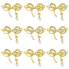 10Pcs Rack Plating Brass Pave Clear Cubic Zirconia Bowknot Connector Charms KK-SC0006-74-1