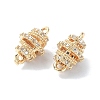 Brass Micro Pave Clear Cubic Zirconia Connetor Charms KK-A194-01G-2