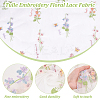 Flower Pattern Embroidered Polyester Tulle Lace Fabric DIY-WH0409-67-4